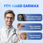 E80 Upgraded 2-in-1 Ear Wax Removal Kit with Built-in Waste Tank, Rechargeable Water Spray, 4 Pressure Settings - Safe & Effective Ear Canal Irrigation System for Earwax Removal
