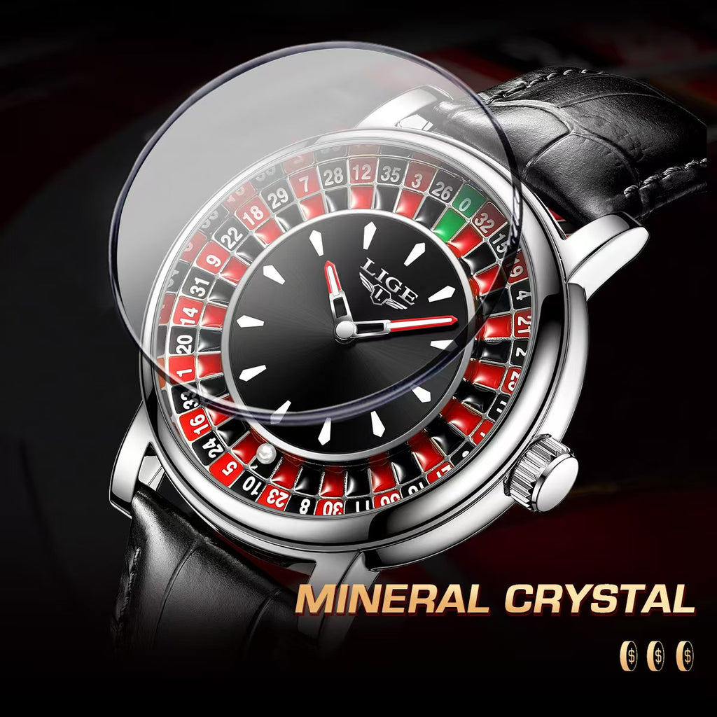 Men's Fashion Round Russian Roulette 12 Zodiac Theme Interactive Quartz Watch, Analog Display, Waterproof Design for Parties and Daily Wear （1,000+ sold）