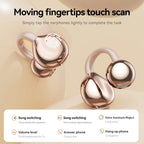 Rose Gold Finish On-Ear Bluetooth 6.0 Clip-On Headphones with DT6.0 Pulse Tech, 360° Sound, IPX5 Waterproof, Light Fit, Call Control, Earbuds Bluetooth for Sports, Cells, Music（sold：623）