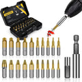 22Pcs Titanium Damaged Screw Extractor Set - Remover for Stripped Head Screws Nuts & Bolts Drill Bit Tools for Easy Removal of Rusty & Broken Hardware High Speed Steel Superb Gift  [Sold 1000+ units]