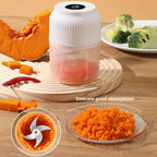 Electric Garlic Chopper Rechargeable Wireless Mini Food Processor One Touch Operation Splash Proof Lid for Chopping Garlic Onion Ginger Meat Baby Food Smoothies Blue Kitchen Utensils Dispensers Oil Cordless Cutting