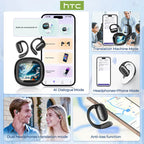 OWS Translator Bluetooth Earbuds Bluetooth 6.0 Headphones LED Multi-function Touchscreen Real-time Translation in 134 Languages Hi-Fi Sound Quality HD Calls Suitable for Entertainment, Music, Travel, and Office