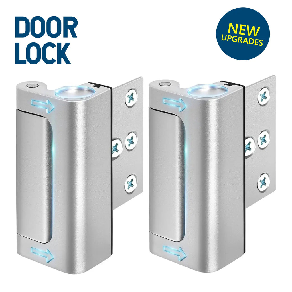 2-Pack Heavy-Duty Aluminium Anti-Force Antitheft Lock Latches & Bolts, Mechanical Door Blockers for Burglary Protection, Back to School Security Door Hardware   [Sold 1000+ units]