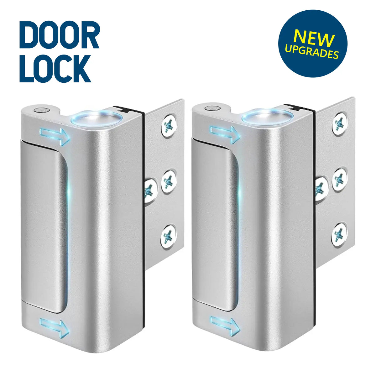 2-Pack Heavy-Duty Aluminium Anti-Force Antitheft Lock Latches & Bolts, Mechanical Door Blockers for Burglary Protection, Back to School Security Door Hardware   [Sold 1000+ units]