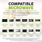 HOVER COVER Magnetic Splatter Cover, 12-Inch Clear BPA-Free Food Lid, Vented Plate Guard with Steam Vents, Anti-Splash Microwave Lid, Dishwasher Safe, Space-Saving Magnetic Storage