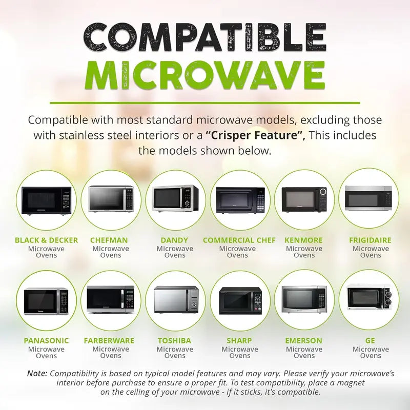 HOVER COVER Magnetic Splatter Cover, 12-Inch Clear BPA-Free Food Lid, Vented Plate Guard with Steam Vents, Anti-Splash Microwave Lid, Dishwasher Safe, Space-Saving Magnetic Storage