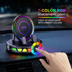 360° Rotating Wireless Charging Car Phone Holder with RGB Lights - Auto-Lock, Ultra-Stable Gel Base, Plastic/Rubber Build, Hands-Free, for Dashboard & Windshield, Fits iPhone & Android, Car Interior Accessory [Sold 586 units]