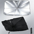 Foldable Windshield Sun Shade Umbrella Cover - Titanium Silver UV Protection, Heat-Insulation Front Auto Window Visor, Portable, Fits Most Cars and SUVs, Quick Install, Folding Easily with Storage Bag [Sold 659 units]