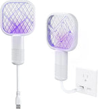 USB Mini Portable Mosquito Zapper – 2-in-1 Bug Killer Bat with UV-A Light Protector, USB-Powered LED Lamp Indoor Mosquito Trap, Compact Travel-Friendly Design, Quiet Effective Operation, Ideal for Bedroom, Camping & Office Use