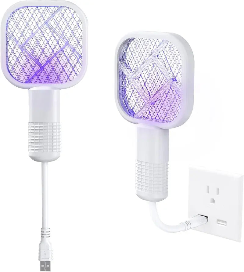 USB Mini Portable Mosquito Zapper – 2-in-1 Bug Killer Bat with UV-A Light Protector, USB-Powered LED Lamp Indoor Mosquito Trap, Compact Travel-Friendly Design, Quiet Effective Operation, Ideal for Bedroom, Camping & Office Use