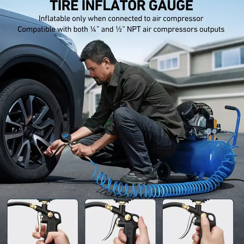 AstroAI Digital Tire Pressure Gauge with Inflator 250 PSI Air Chuck & Compressor Accessories Accuracy Measurement Durable Brass Components Automotive Vehicle Tool, Car Tire Inflator, Tire Inflator Tool dealsforyoudays