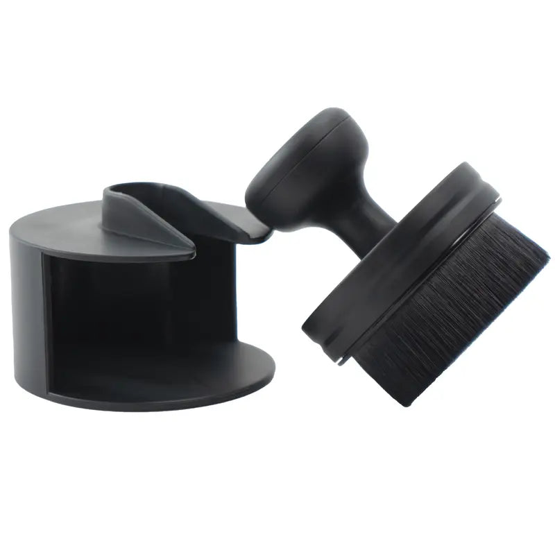 Tire Shine Applicator Brush, Automotive Tire Dressing Applicator Brush, Storage Stand Included for Detailing and Car Wash Kit, Black, 2.3 Inch Diameter