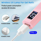 Portable Nail Lamp, UV Nail Lamp, Rechargeable Gel Polish Curing Light with Digital Display, Two Timer Settings, Personal Nail Care Tool for Home Salon Nail Art, Diy Manicure, At Home Manicure, Diy Nails [Sold 537 units]