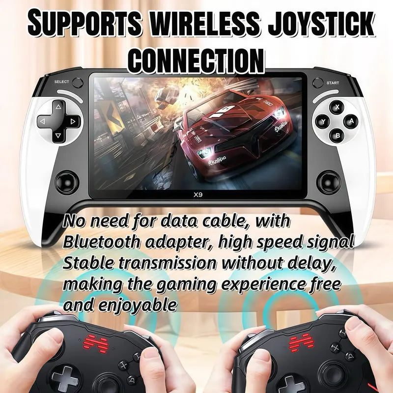 X9 Handheld Game Console, Rechargeable Portable Game Console with Built-in 10 Emulator Games, Handheld Wireless Gaming Console for Home & Travel, Protective #SummerVibes summerwins