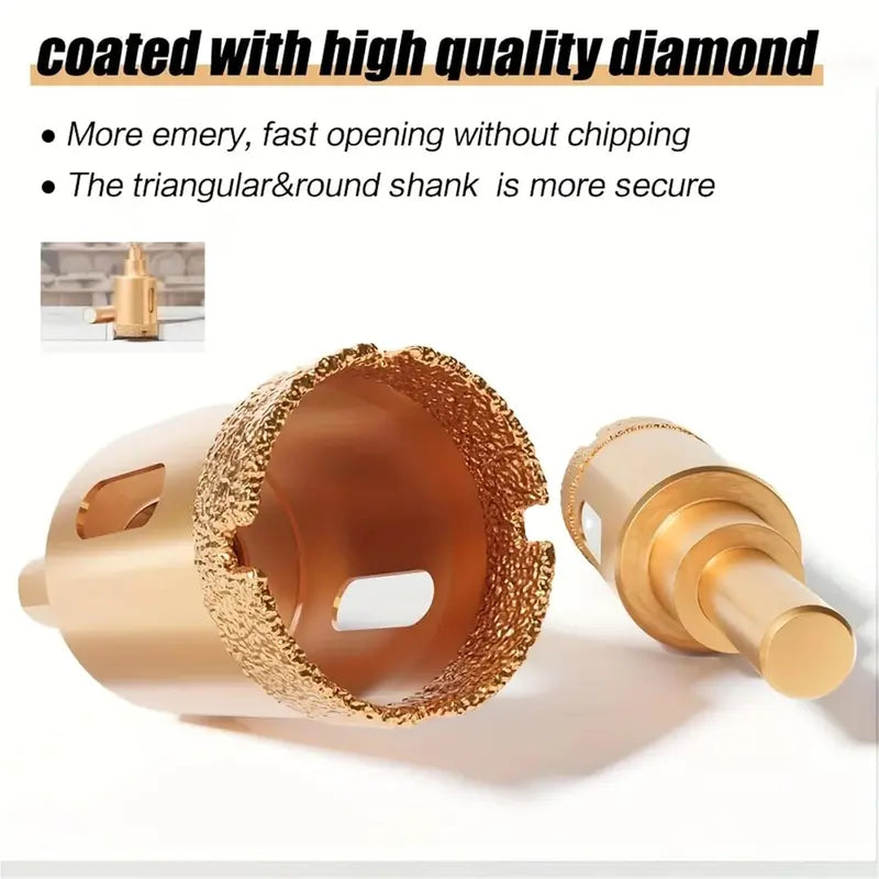 12pcs Diamond Drill Bit Set for Glass, Marble & Stone - 6-35mm Hole Saw Kit with Hand Tools, Granite, Tile, Ceramic#fathersdaygift