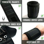 Magnetic Wristband Tool Holder, Adjustable Breathable Storage Armband, Wrist Magnet Strap for Holding Screws, Nails, Bolts & Drill Bits, Tool Organizer, Tool Pouch, Tool Pockets, Tool Organisers