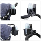 2-in-1 Universal Stroller Cup Holder with Mobile Phone Storage Rack, 360-Degree Rotatable Drink Holder for Strollers, Bike (Fits Most Cups)  [Sold 1000+ units]