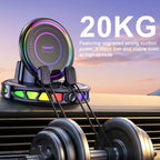 360° Rotating Wireless Charging Car Phone Holder with RGB Lights - Auto-Lock, Ultra-Stable Gel Base, Plastic/Rubber Build, Hands-Free, for Dashboard & Windshield, Fits iPhone & Android, Car Interior Accessory [Sold 586 units]
