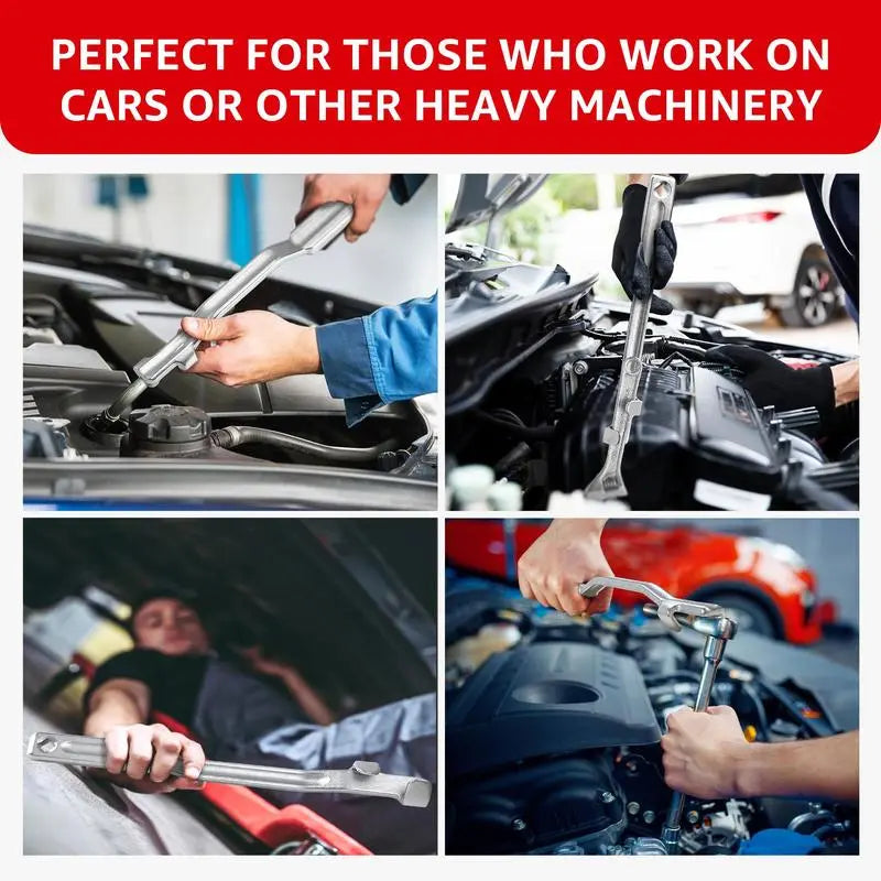 Sturdy Steel Wrench Extender Tool Bar - 1/2" Square Hole, Anti-Rust Coating, Wrench Adapter Multitools & Accessories, Enhanced Leverage & Accessibility[Sold 1000+ units]