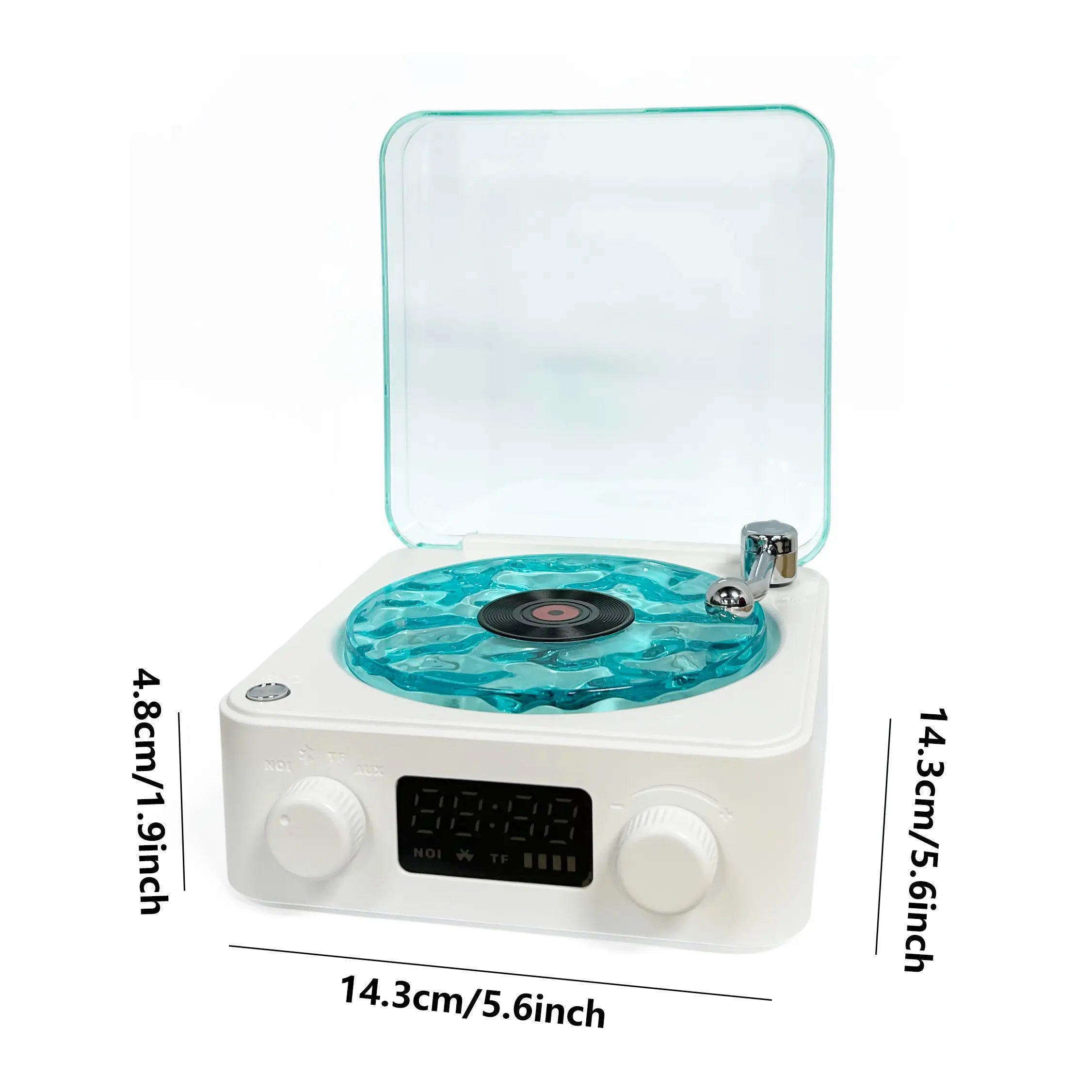 Bluetooth Speaker with White Noise Machine, 3 Ambient Light Modes, Supports TF Card & AUX Input, Decorative Vintage Record Player Style Bedside Speaker