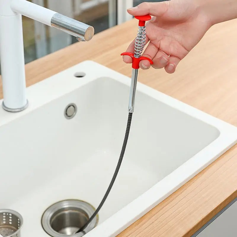 Stainless Steel Sewer Unclogging Tool, 1 Count Portable Reusable Drainage Clogging Remover, Drain Opener, Home Essentials, Cleaning Supplies, Summer Bathroom Supplies