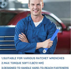Offset Extension Wrench, Upgraded Impact Ready Extension Wrench Set, with 4pcs Square Drive Adapters, 15" Socket Wrench Tool, Universal Extensions Wrench for Hard-to-reach Place