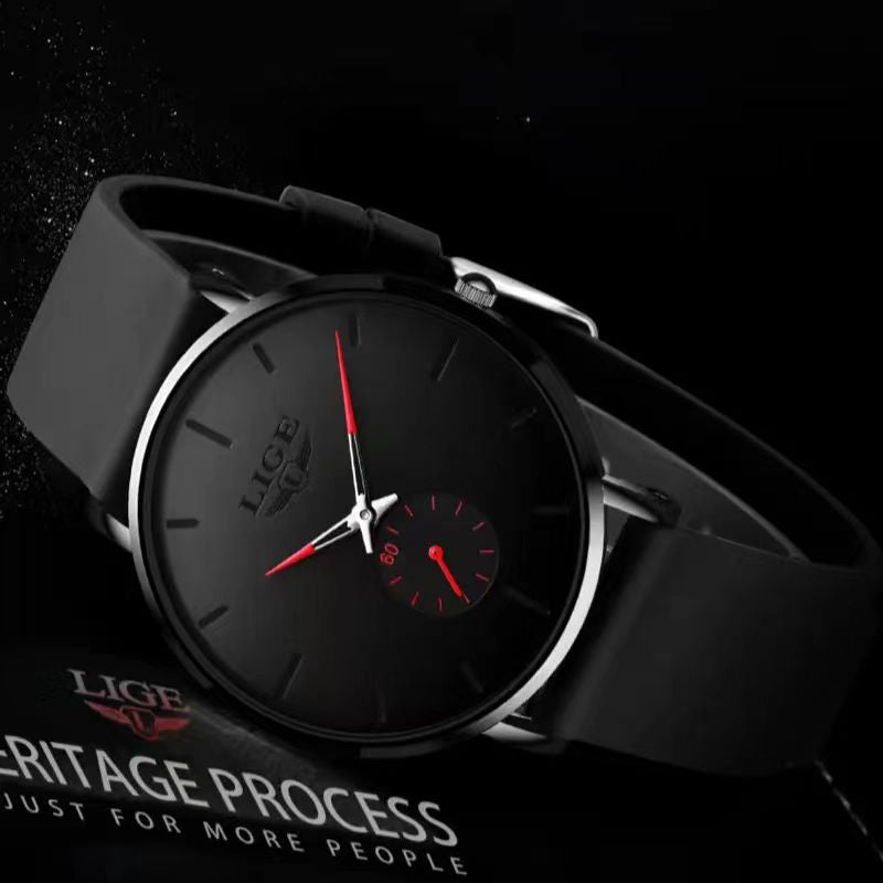 Men's Business Fashion Round Dial Analog Quartz Watch, Minimalist Style Wristwatch, Trendy Watch for Daily Use As Gift with Box, Round Face Wristwatch（1,000+ sold）