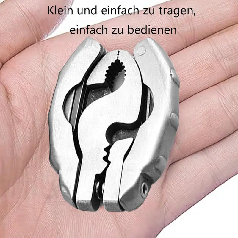 1 Piece Stainless 9-in-1 Multi-Tool Keychain Kit, Stainless Hand Tool with Folding Chain, Screwdriver and Pliers, Hardware Pocket Accessory for Outdoor Use, Tool Accessories
