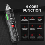 FY18S CAT III 12V-1000V Dual Range Voltage Tester/NCVT, High Sensitivity, Triple Alarm,Flashlight,Temp/Circuit/Outlet Live-Neutral Detection, Ideal for Home DIY, Repairs, Inspection, Electrician & Industrial/Commercial Quick Testing.