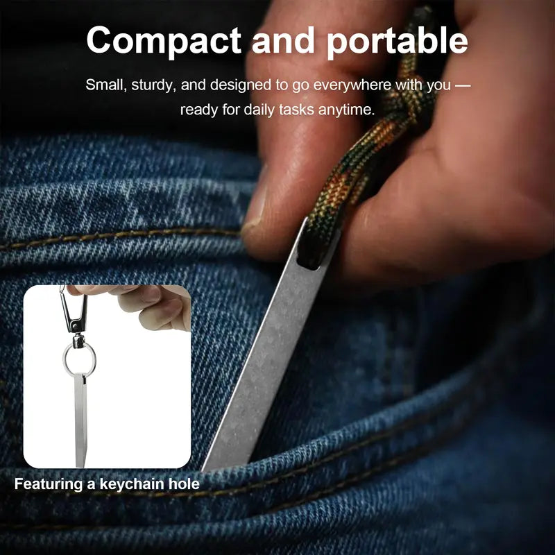 he Mighty Bar - for Bottle cap, sticker remover, Open box Super Strong Stainless Steel Pry Bar Everyday Tasks EDC Mini Prybar EDC for Keychain Accessories Pry Bar Tool (No ring) Portable Household Multifunctional, Small Keychain Accessories（1,000+ sold）