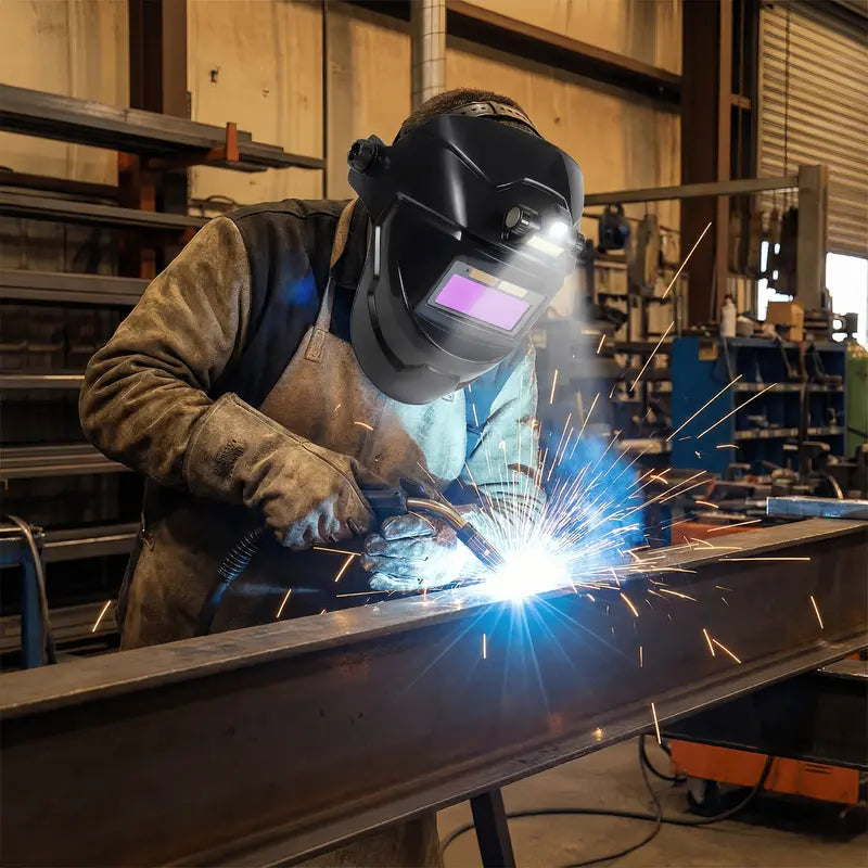 Solar Auto-Darkening Welding Helmet with LCD, Safety Welding Mask for Grinding (Tools & Hardware, Soldering Equipment Accessory)