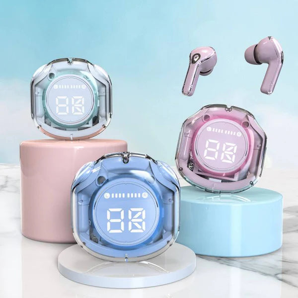 Newly Sport BT Earphones Air 39 in Ear Transparent Digital Display Long Range Transparent Noise Canceler True Wireless Headset