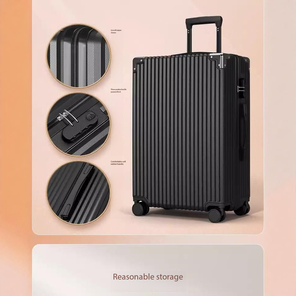 Zipper Password Suitcase, 20 Inch Carry-On Unisex Large Capacity Luggage
