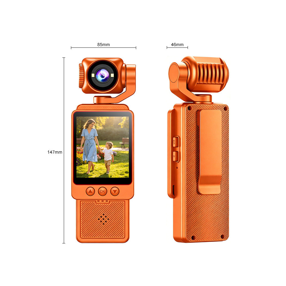 4K HD Pocket Action Camera with 270° Rotating Lens & Anti-Shake - Portable Vlog Camcorder with WiFi & Noise Reduction for Outdoor Sports, Cycling, and Travel [Sold 554 units]