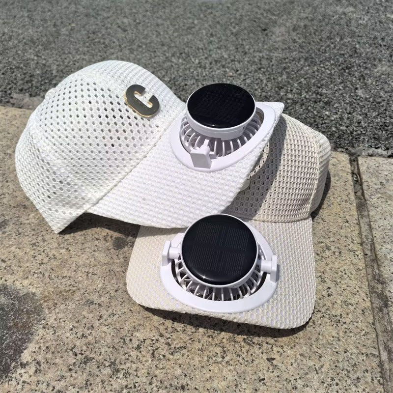 Solar Fan Baseball Cap, Summer Couple Style Breathable Sun Protection Visor