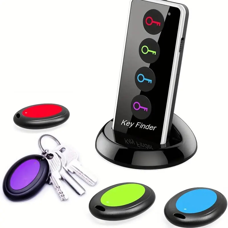 Wireless Key Finder with LED Flashlight, Button, RFID Key Locator with 4 Receivers, Smart Item Tracker for Keys & Wallets, Anti Lost Wireless, Keychain Tracker（1,000+ sold）