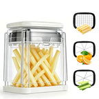 French Fry Cutter - Air Fryer Compatible, Portable Detachable Interchangeable Blade Potato Slicer, Smooth Mandoline Slicer, Rustproof Easy-Clean Vegetable Cutter Kitchen Accessories for Home Low-Oil Fries, Home Cooking