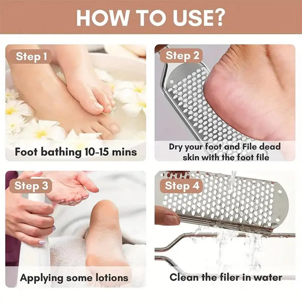 Stainless Steel Foot Board File, Foot Board To Rub Off Old Calluses, Foot Care Grinder, Grinding Foot Skin Tool, Foot Callus Remover [Sold 664 units]