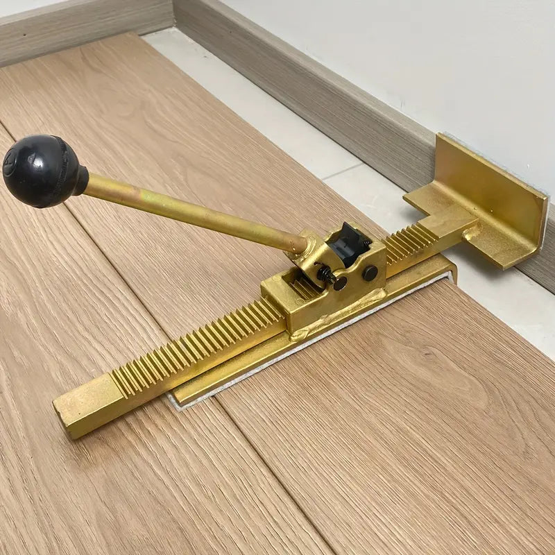 Heavy-Duty Metal Flooring Tool Pull Rod with Adjustable Handle, Gloves Included for Wooden Floor Installation Projects, Durable Structure Ideal for Gifting