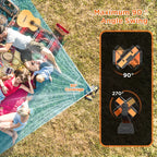 Rechargeable Camping Fan with LED Light, Portable Multi-functional Fan with 360° Rotating Hook, Oscillating Emergency Camping Fan Cordless Rotatable Battery Powered Lightweight summerwins