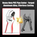 PVC Pipe Cutter, Cuts Up to 2-1/2" Ratchet Heavy-Duty SK5 High-Hardness Blade, 63mm Opening Aluminum Alloy Body Ratcheting for PVC, PPR, PE, PEX, Plastic Hoses & Plumbing Pipes Tube Cutter Pipe Cutting Tool