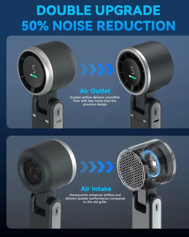 PLAYHOT Turbo Jet Multifunctional Cooling Handheld Portable Fan - 4000mAh Long-Lasting, Pocket-Sized, Energy-Saving 2026 Tools and Gadgets, 5V Rated for Steady Power, Outdoor/Cool Gadgets, In-Car Gifts for Live Show Goers