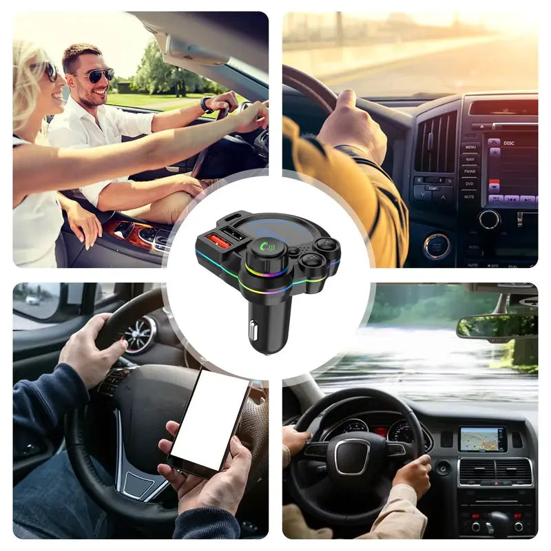 Upgraded Bluetooth Automotive FM Transmitter Bluetooth Car Adapter - 30W PD 3.0 Fast Charging, Wireless Plug-and-Play MP3 Player, PVC LCD Audio Receiver, Easy Install for Cars, RVs, Road Trips, Automotive Electronics Accessory（1,000+ sold）