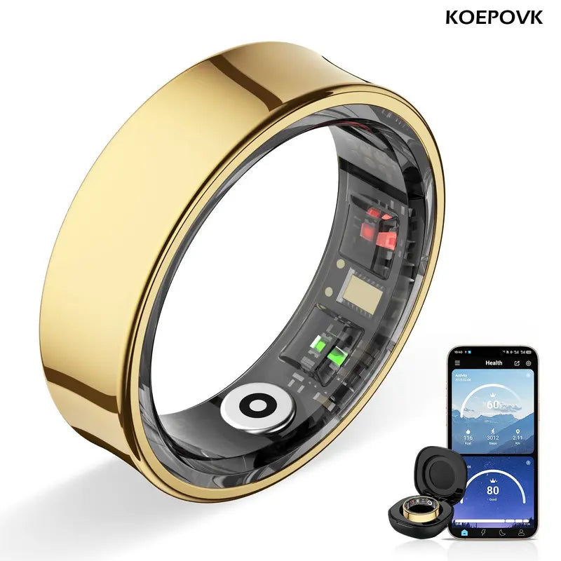 itanium Smart Ring IP68 Fitness Tracker with Sleep Tracking, Activity Tracking, Stress Trends, Sport Modes, No Subscription Required, 3-5 Days Battery Life, iOS & Android Compatible（1,000+ sold）