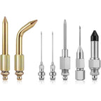 7PCS Grease Gun Needle Tips Accessories Kit, Mini Grease Gun Needle Dispenser, Rubber Joint Nipple, Straight & Elbow Nozzle Coupler Fittings, Detachable Lubrication Injector for Narrow Tight Confined Spaces（1,000+ sold）