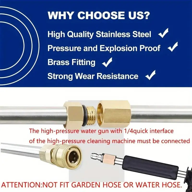 Pressure Washer Extension Wand 10 Pack Power Washer Lance with 5 Atomization Nozzle Tips 1 Gutter Cleaner Attachment Curved Rod for Gutter Roof Drainage Walls Cleaning#Summervibes