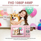 Mini Digital Cameras with 2.4 Inch Screen, Portable FHD 1080P High Definition Screen Cameras, Mini Vintage Compact Digicam for Vlogging, Photography & Video, Camera Electronics, Beginner Digital Camera, Autofocus Selfie Camera, Men Gifts
