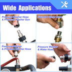 8-Piece Stainless Steel Universal Pressure Washer Adapter Set - M22 Swivel to 3/8 in Quick Connect, 3/4 in to Quick Release Fittings for Secure Hose Connections