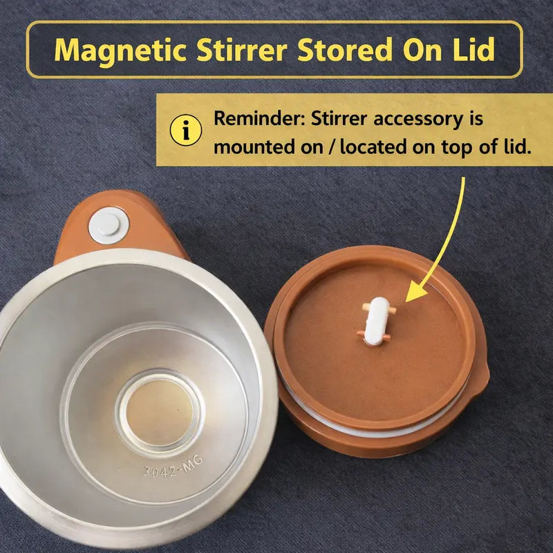 Automatic Magnetic Self Stirring Coffee Mug Rechargeable Stainless Steel Insulated Mixing Cup with Lid for Coffee Milk Tea Hot Chocolate and Protein Powder Christmas Gift
