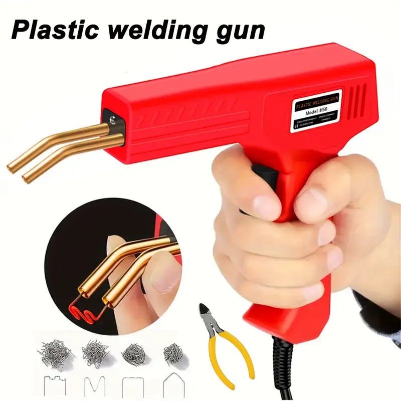 New Plastic Welder Rapid Fever Welding Repair Kit with Welding Nails + Pliers Plastic Welding Gun Used to Repair Most Plastic Cracks Repair Kit Overheating Protection